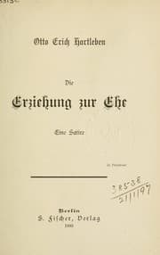 Tapa de Die Erziehung zur Ehe