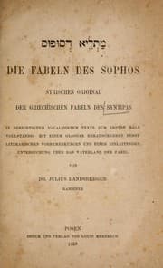 Tapa de Die Fabeln des Sophos