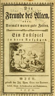 Tapa de Die Freunde des Alten, oder, Vormals waren gute Zeiten