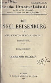Tapa de Die Insel Felsenburg