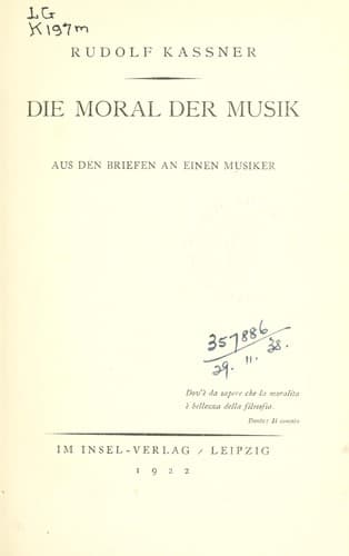 Tapa de Die moral der Musik
