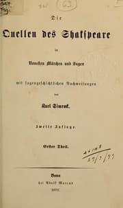 Tapa de Die Quellen des Shakspeare in Novellen, Märchen und Sagen