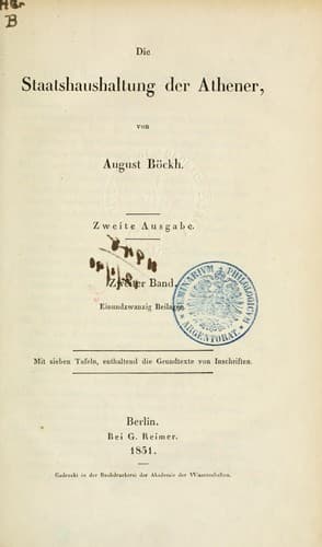 Tapa de Die Staatshaushaltung der Athener
