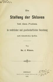 Tapa de Die Stellung der Sklaven dei den Juden