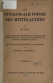Tapa de Die synagogale Poesie des Mittelalters