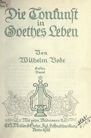 Tapa de Die Tonkunst in Goethes Leben