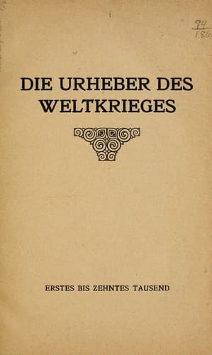 Tapa de Die urheber des weltkrieges