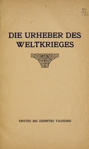 Tapa de Die urheber des weltkrieges
