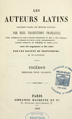 Tapa de Discours pour Ligarius