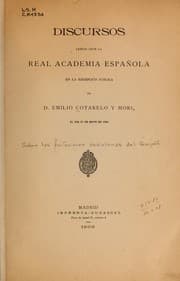 Tapa de Discursos leidos ante la Real Academia Española en la recepción pública, el día 27 de mayo de 1900