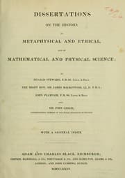 Tapa de Dissertations on the history of metaphysical and ethical, and of mathematical and physical science