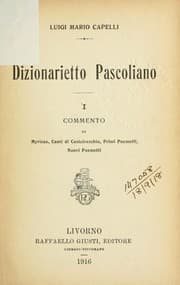 Tapa de Dizionarietto Pascoliano