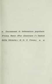 Tapa de Documenti di letteratura popolare