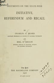 Tapa de Documents on the state-wide initiative, referendum and recall