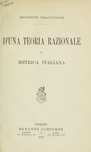Tapa de D'una teoria razionale di metrica italiana