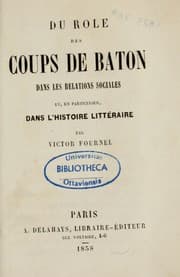 Tapa de Du róle des coups de bâton dans les relations sociales et
