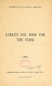 Tapa de Earle's day book for the farm