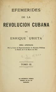 Tapa de Efemérides de la revolución cubana