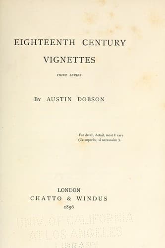 Tapa de Eighteenth century vignettes