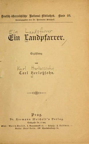Tapa de Ein Landpfarrer