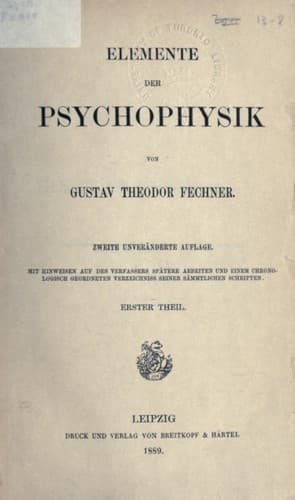 Tapa de Elemente der Psychophysik