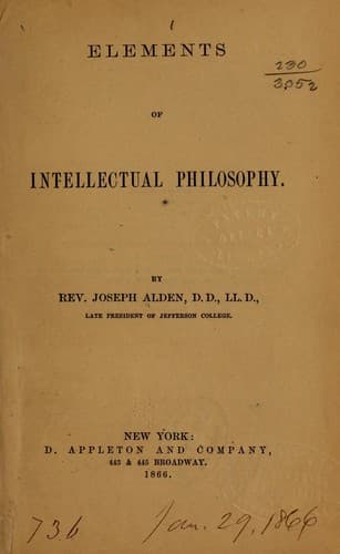 Tapa de Elements of intellectual philosophy
