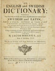 Tapa de An English and Swedish dictionary