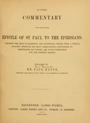 Tapa de An entire commentary upon the whole Epistle of St. Paul to the Ephesians