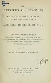 Tapa de The epistles of Erasmus, from his earliest letters to his fifty-first year, arranged in order of time