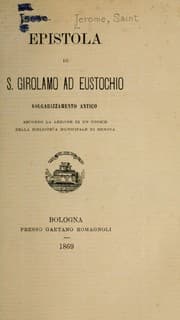 Tapa de Epistola di S. Girolamo ad Eustochio
