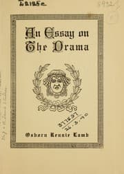 Tapa de An essay on the drama