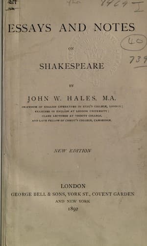 Tapa de Essays and notes on Shakespeare