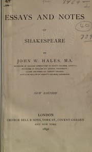 Tapa de Essays and notes on Shakespeare