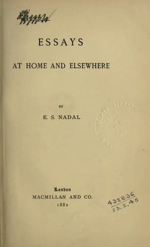 Tapa de Essays at home and elsewhere