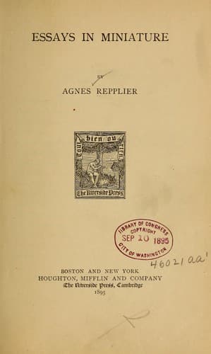 Tapa de Essays in miniature