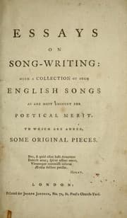 Tapa de Essays on song-writing
