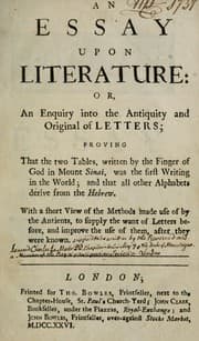 Tapa de An essay upon literature: or, An enquiry into the antiquity and original of letters