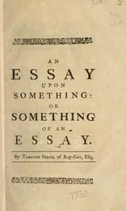 Tapa de An Essay upon something, or, Something of an essay