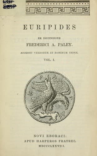 Tapa de Euripides, ex recensione Frederici A. Paley