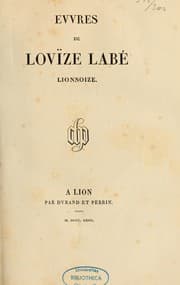 Tapa de Euvres de Louize Labé, lionnoize