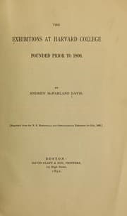 Tapa de The exhibitions at Harvard College founded prior to 1800