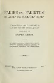 Tapa de Fakire und Fakirtum im alten und modernen Indien