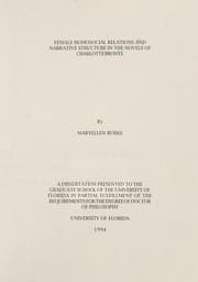 Tapa de Female homosocial relations and narrative structure in the novels of Charlotte Bronte