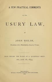 Tapa de A few practical comments on the usury law