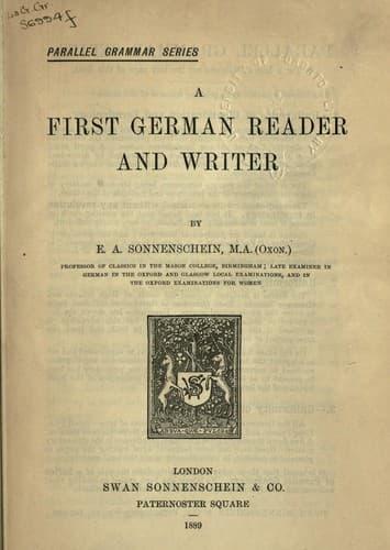 Tapa de A first German reader and writer
