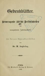Tapa de Gedenkblätter: hervorragende jüdische Persönlichkeiten des neunzehnten Jahrhunderte