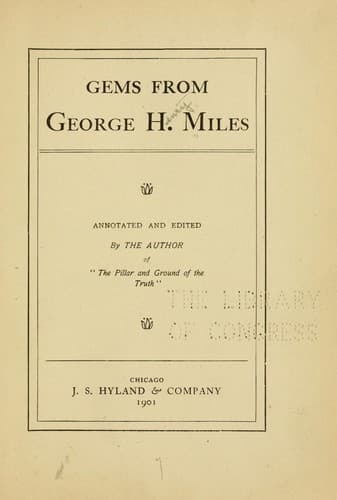 Tapa de Gems from George H. Miles