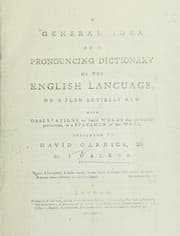 Tapa de A general idea of a pronouncing dictionary of the English language, on a plan entirely new