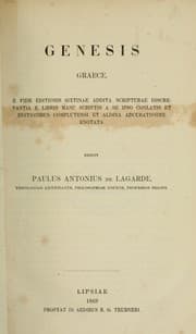 Tapa de Genesis Graece