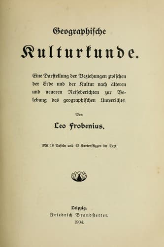 Tapa de Geographische Kulturkunde